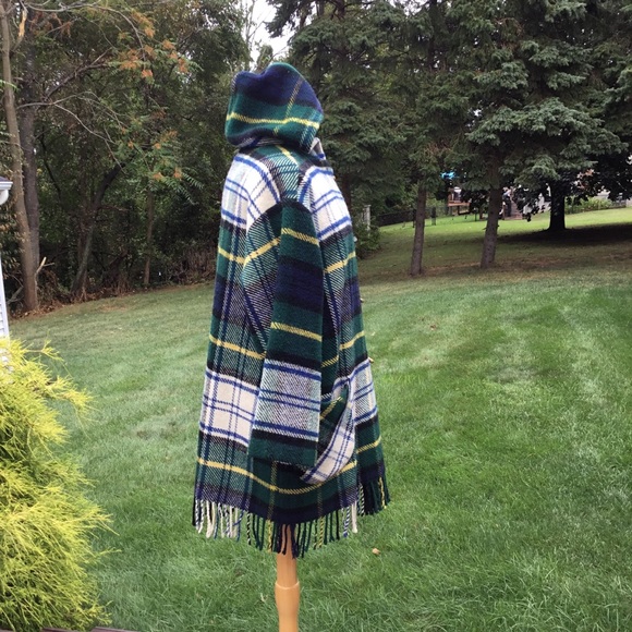 Vintage Irene Marshall Scottish Tartan Wool Toggle Fringe Coat - Picture 6 of 9